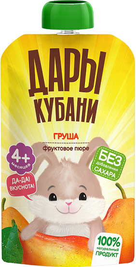 Пюре детское Дары Кубани груша, 90г