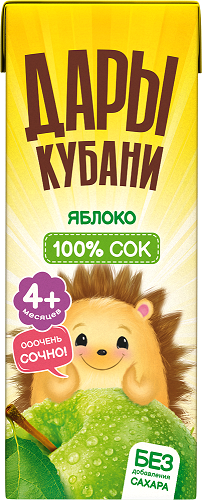 Сок детский Дары Кубани яблочный, 200мл