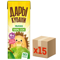 Сок детский Дары Кубани яблочный, 200мл x 15 шт