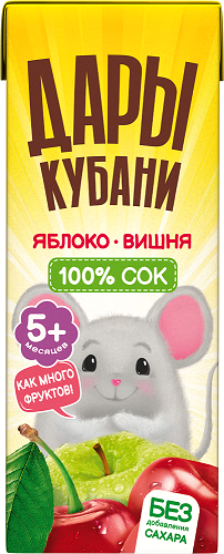 Сок детский Дары Кубани яблоко и вишня, 200мл