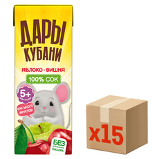 Сок детский Дары Кубани яблоко и вишня, 200мл x 15 шт