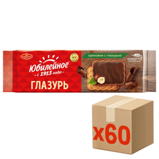 Печенье ореховое Юбилейное с глазурью, 116г x 60 шт