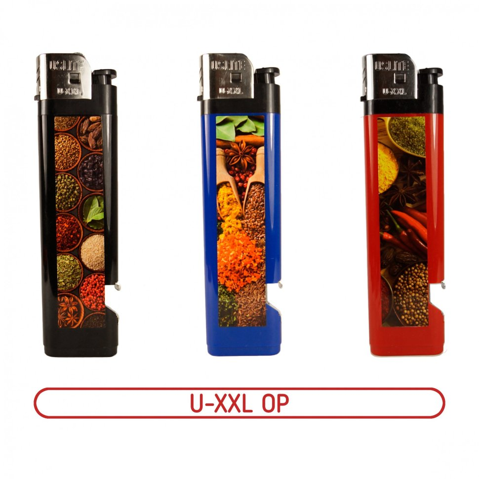 Зажигалка Uslite U XXL пьезо с фонариком, 18шт