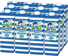 Молоко Простоквашино ультрапастеризованное 2.5%, 950мл x 12 шт
