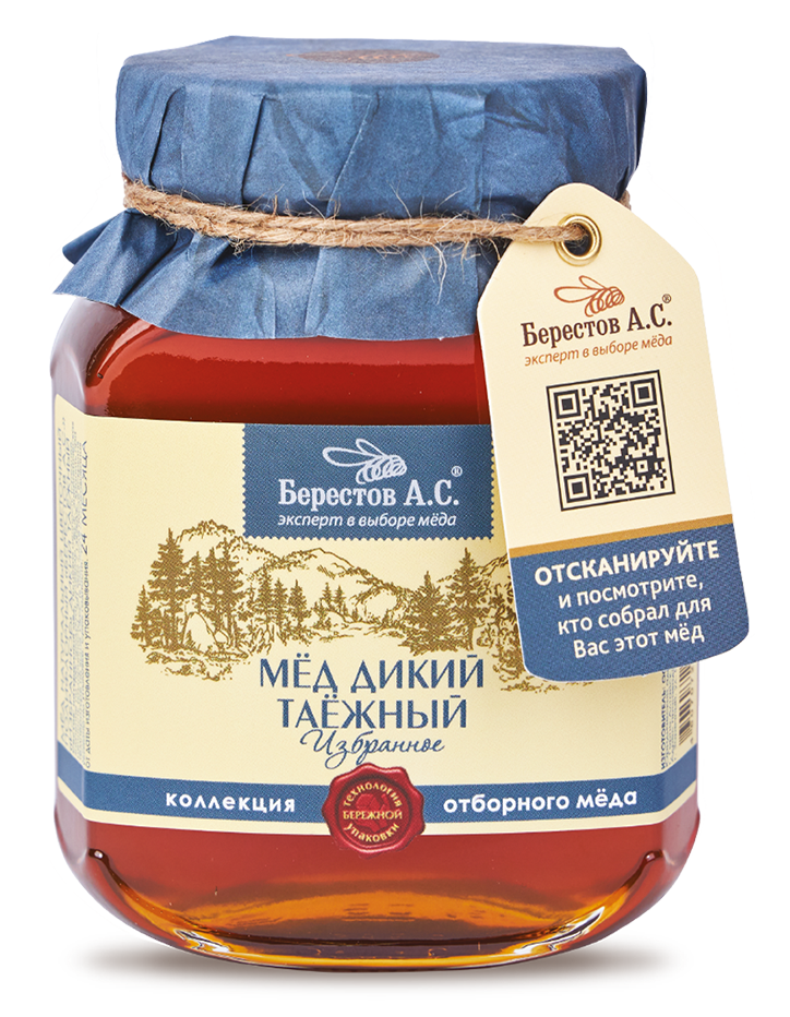 Мед дикий Берестов А.С.Таежный избранное, 500г