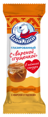 Десерт глазированный Белый медведь темная глазурь и вареная сгущенка, 40г