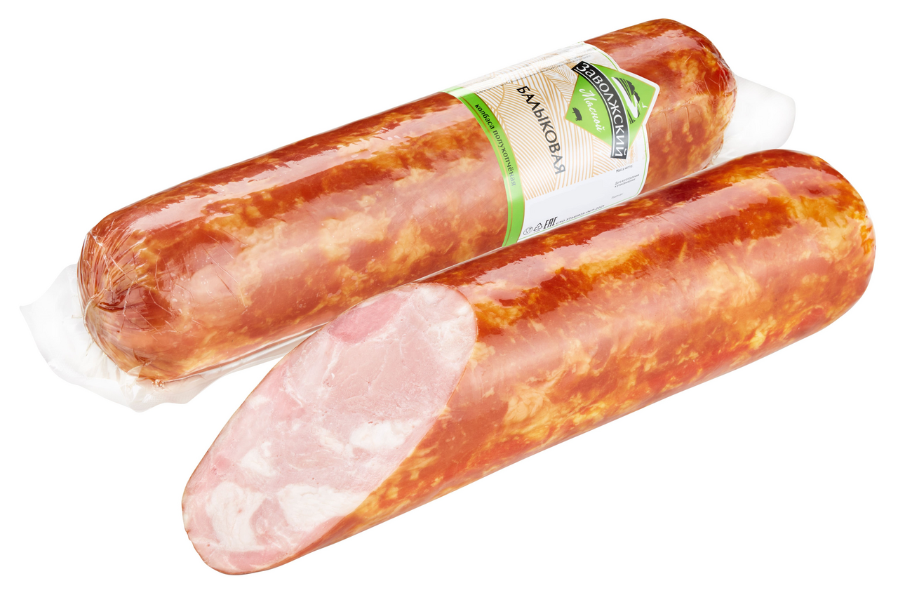 Колбаса Заволжский МК Балыковая полукопченая, ~800г