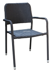 METRO PROFESSIONAL Кресло-стул сталь искусственный ротанг сталь черное, 83 x 56 x 60см