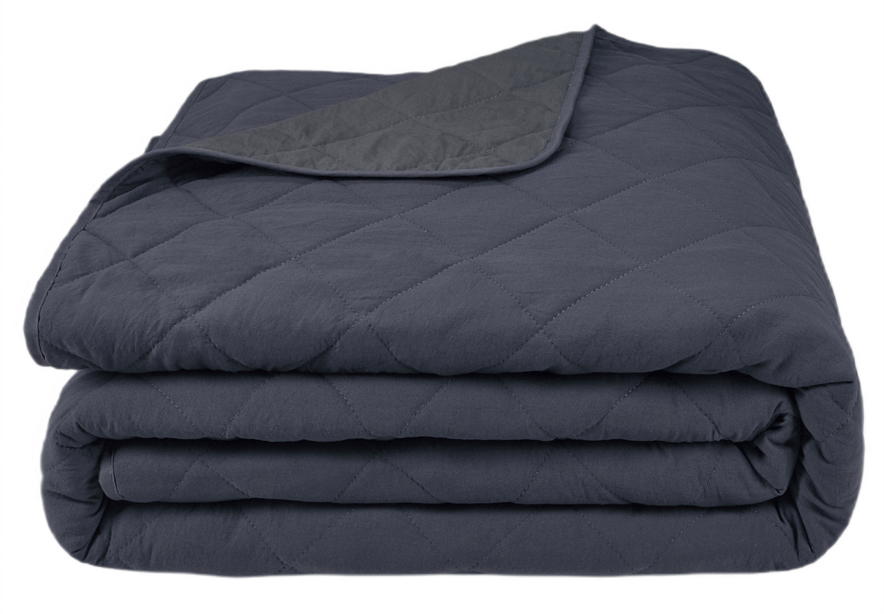 Покрывало Guten Morgen Softouch двустороннее микрофибра темно-синий-темно-серый, 210 x 240см