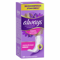 Прокладки ежедневные Always Незаметная защита удлиненные, 24шт