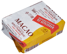 Масло сливочное Из Березовки Крестьянское ГОСТ 72.5%, 180г