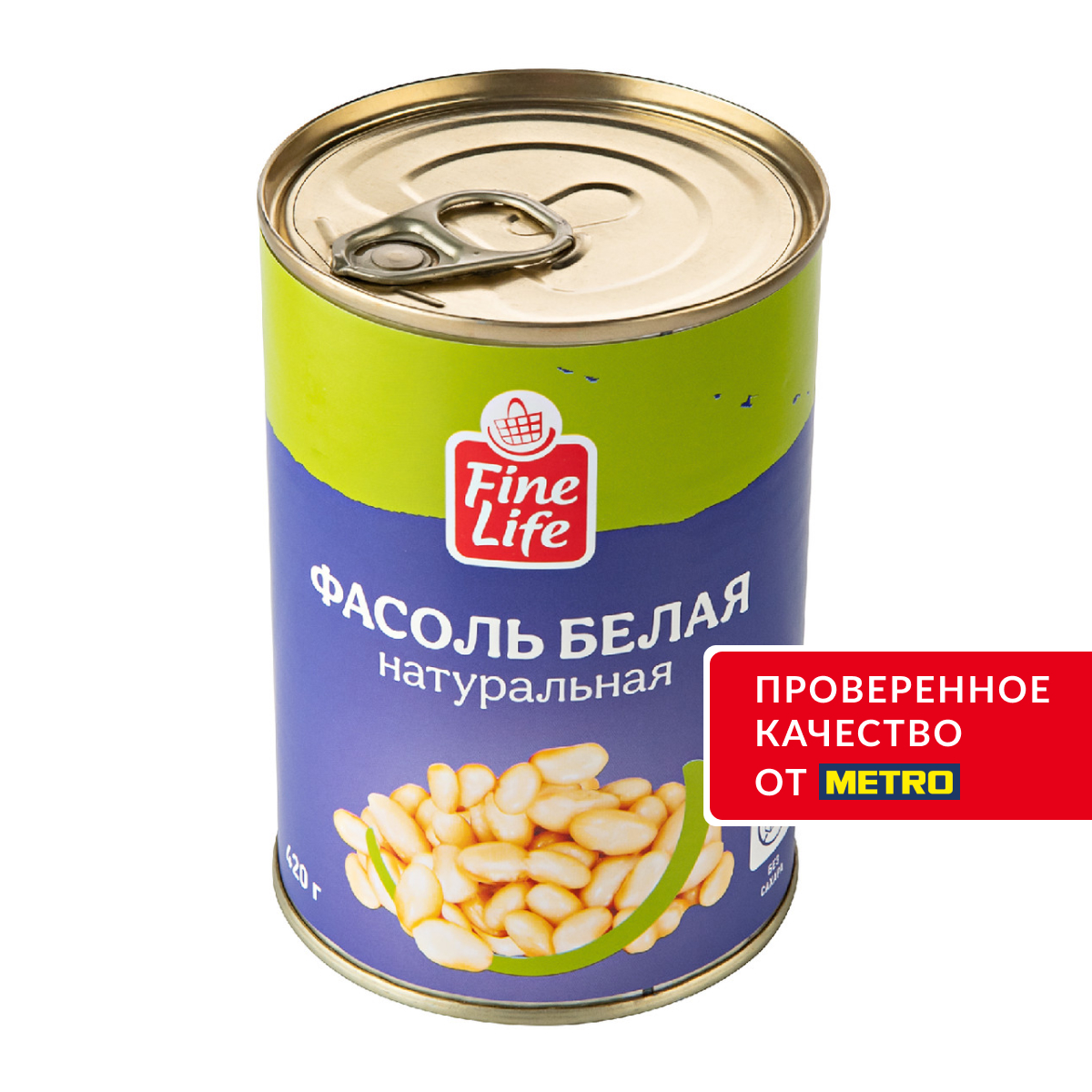 Fine Life Фасоль белая натуральная, 420г