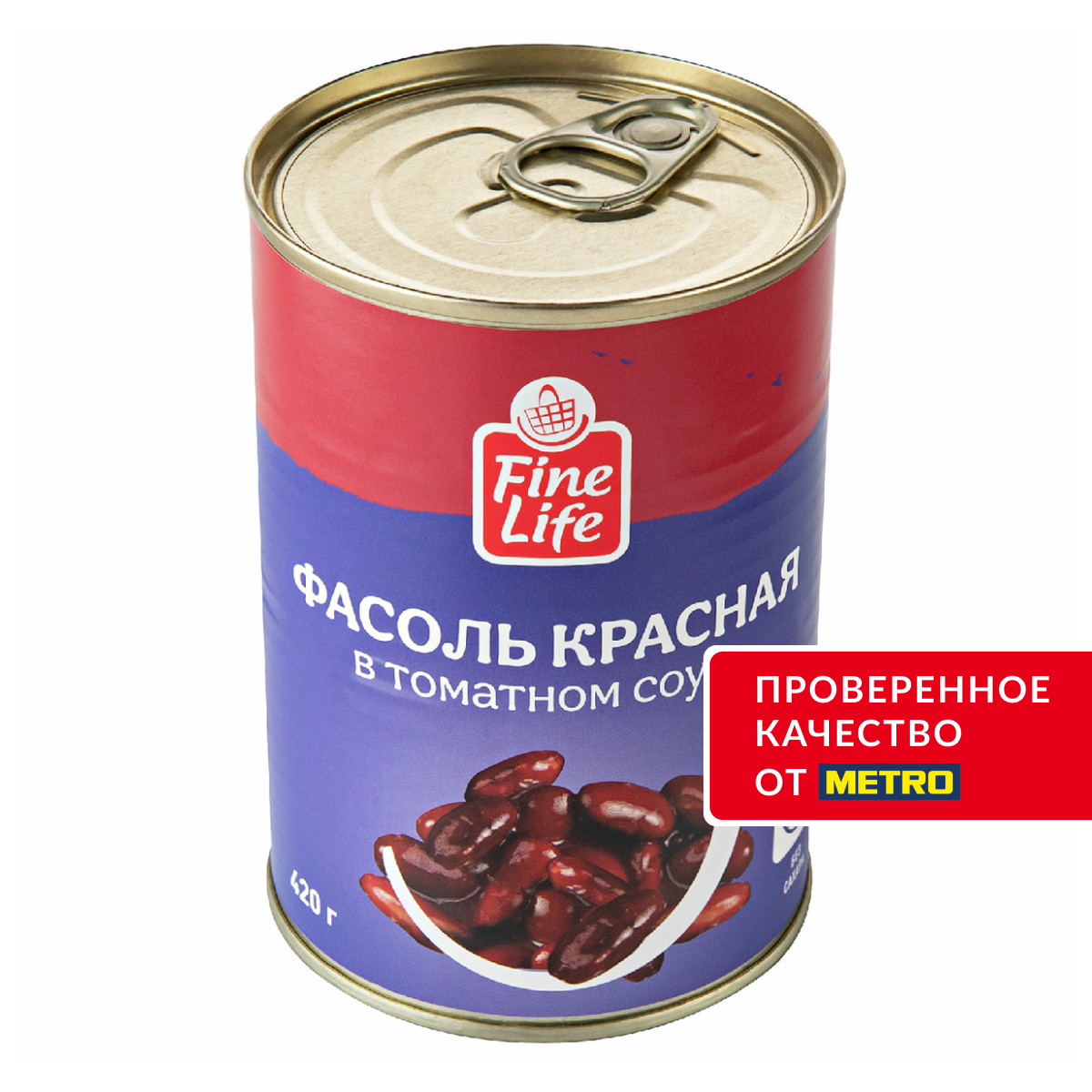 Fine Life Фасоль красная в томатном соусе, 420г