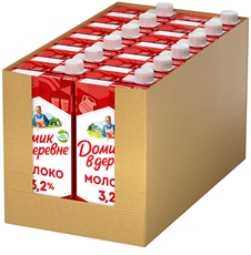 Молоко Домик в деревне ультрапастеризованное 3.2%, 925мл x 12 шт