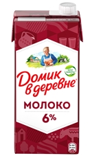 Молоко Домик в деревне ультрапастеризованное 6%, 950г