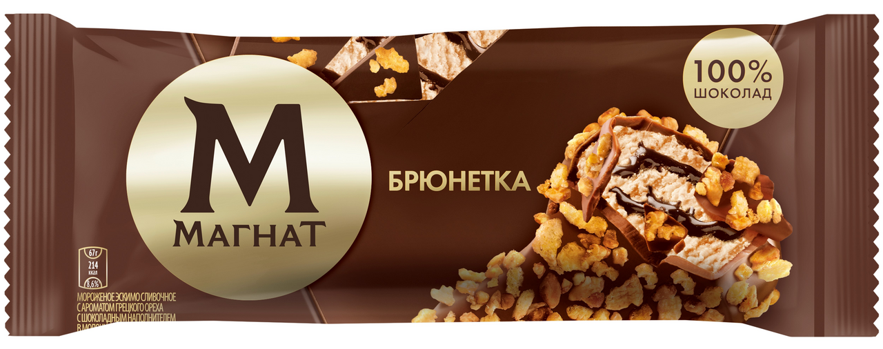 Мороженое сливочное Магнат эскимо брюнетка, 67г