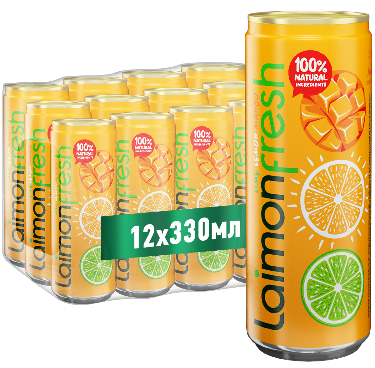 Напиток Laimon Fresh Fresh манго газированный, 330мл x 12 шт