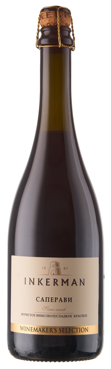 Вино игристое Inkerman Saperavi Winemaker's Selection красное полусладкое, 0.75л