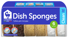 Губка для посуды Lomberta овальная, 6шт