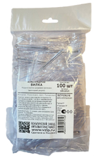 Вилка одноразовая Vzlp для фуршета прозрачная полистирол, 100шт