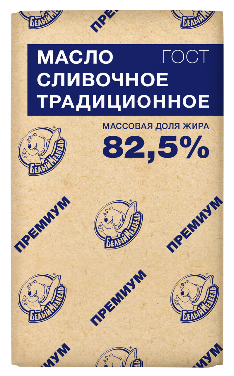 Масло сливочное Белый медведь Традиционное 82.5%, 320г