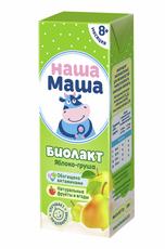 Биолакт детский Наша Маша Яблоко и груша 2.8% с 8 месяцев, 200мл