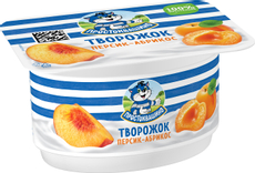 Творожок Простоквашино персик и абрикос 3.6%, 110г