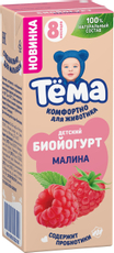 Биойогурт питьевой детский Тема малина 8+ месяцев 2.5%, 210г