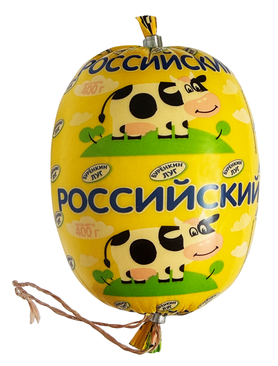 Продукт плавленый Буренкин луг Российский ломтики шарики 45%, 400г