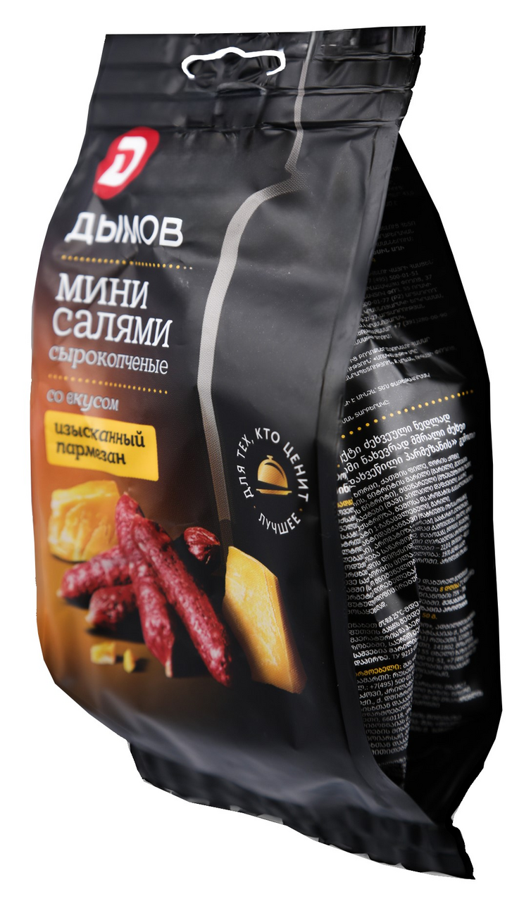 Мини-салями Дымов Изысканный пармезан сырокопченые, 50г