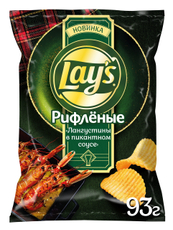 Чипсы рифленые Lay's Лангустины в пикантном соусе, 93г
