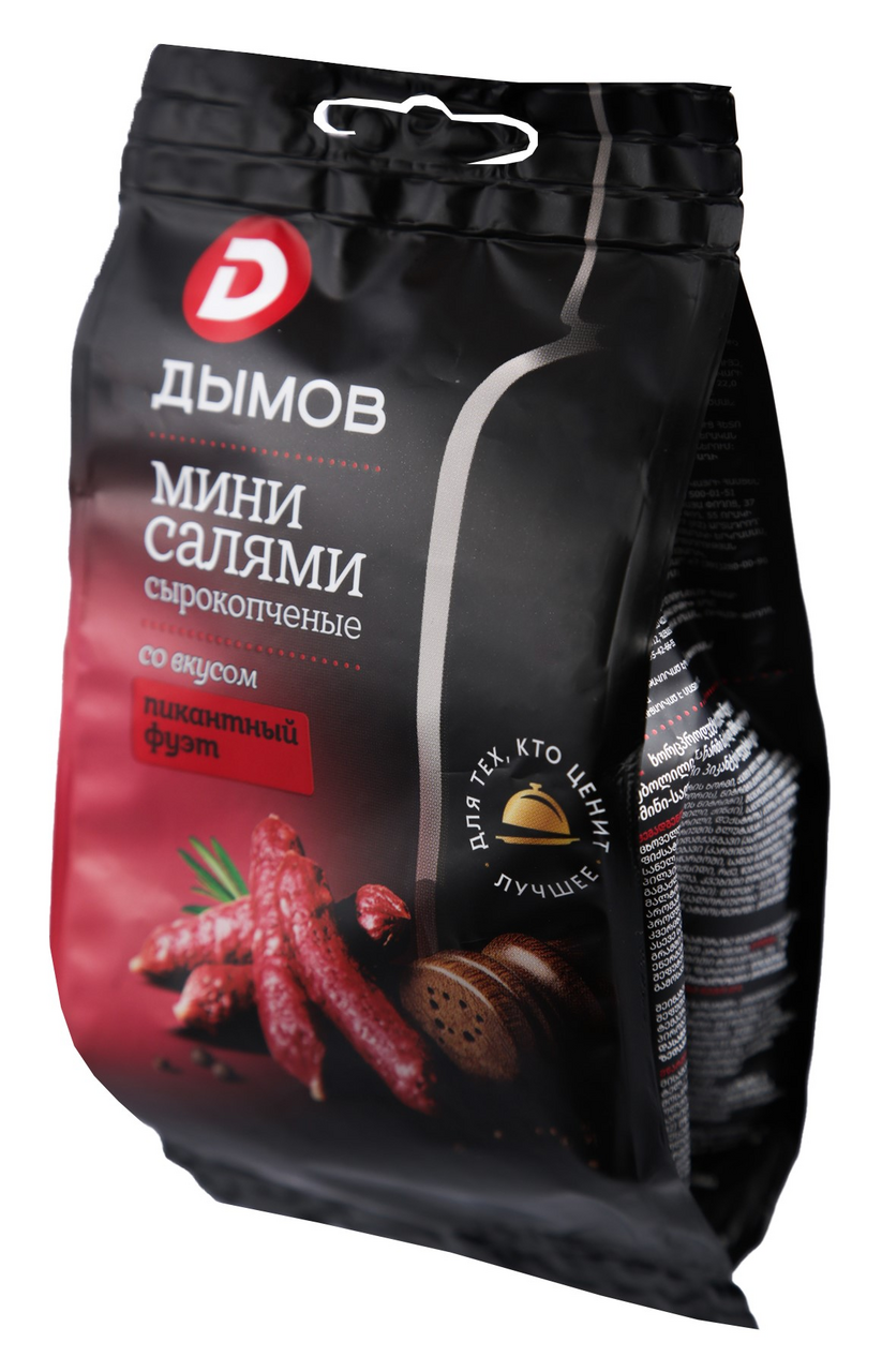 Мини-салями Дымов Пикантный фуэт сырокопченые, 50г