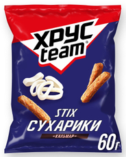 Сухарики Хрусteam Stix к пенному кальмар, 60г