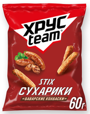 Сухарики Хрусteam Stix к пенному баварские колбаски, 60г