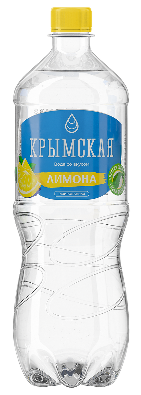 Вода Крым со вкусом лимона газированная, 1.5л