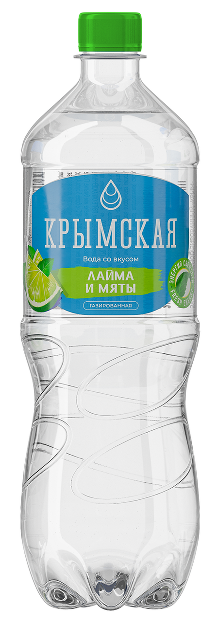 Вода Крым со вкусом лайма и мяты газированная, 1.5л