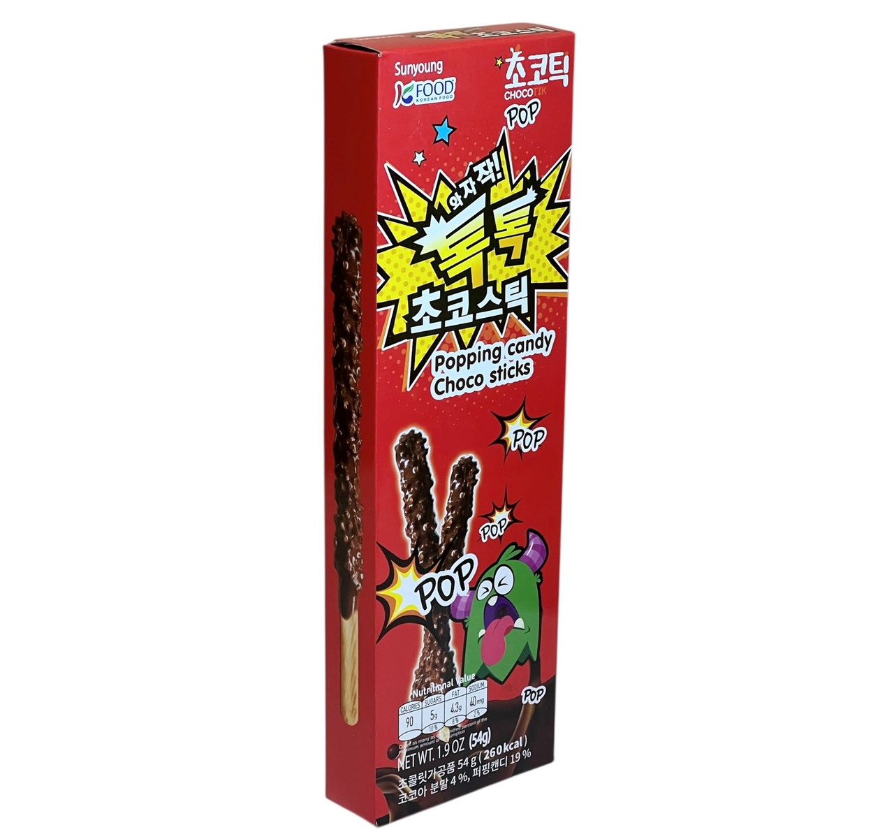 Палочки Sunyoung Food взрывающаяся карамель шоколадные, 54г