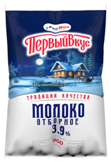 Молоко Первый вкус пастеризованное отборное 3.9%, 900г