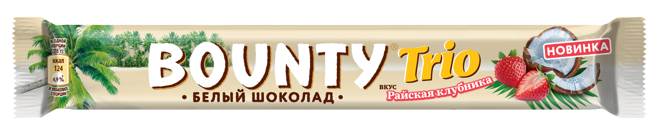 Батончик Bounty Trio шоколадный клубника, 78г
