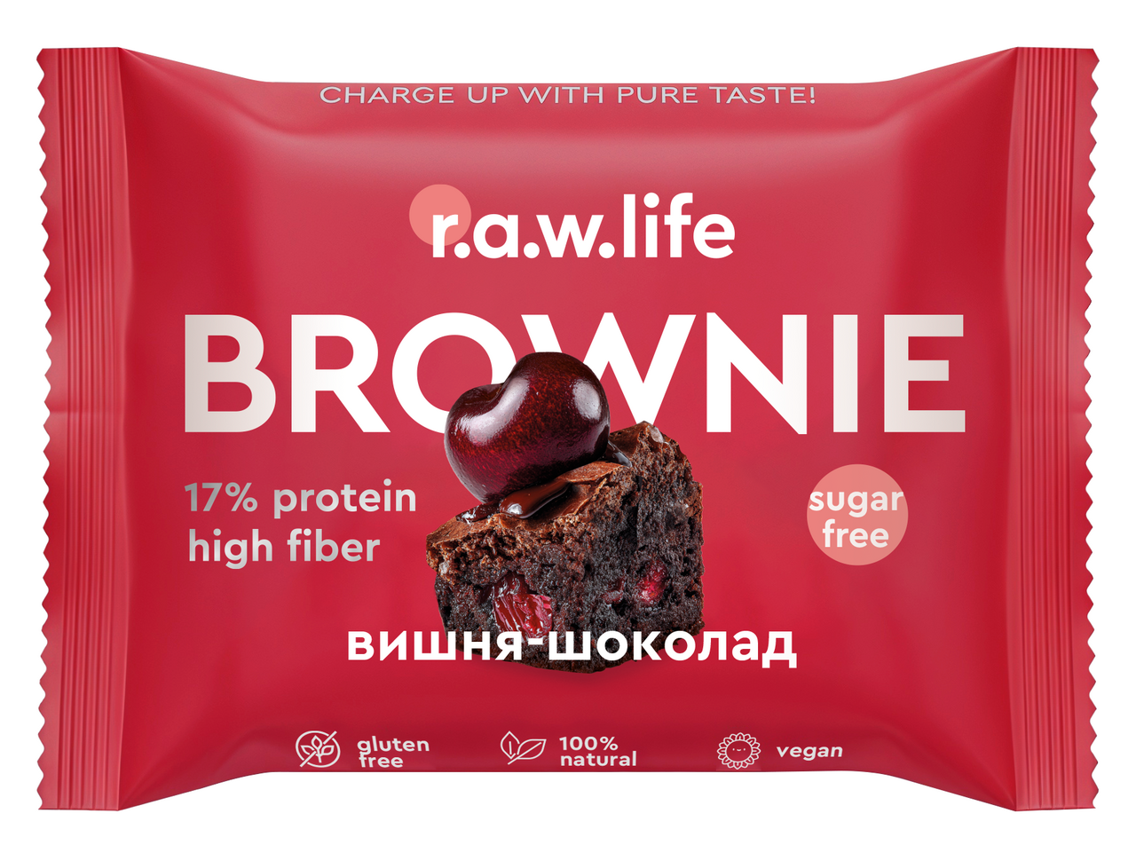 Пирожное протеиновое R.A.W. LIFE вишня и шоколад, 40г