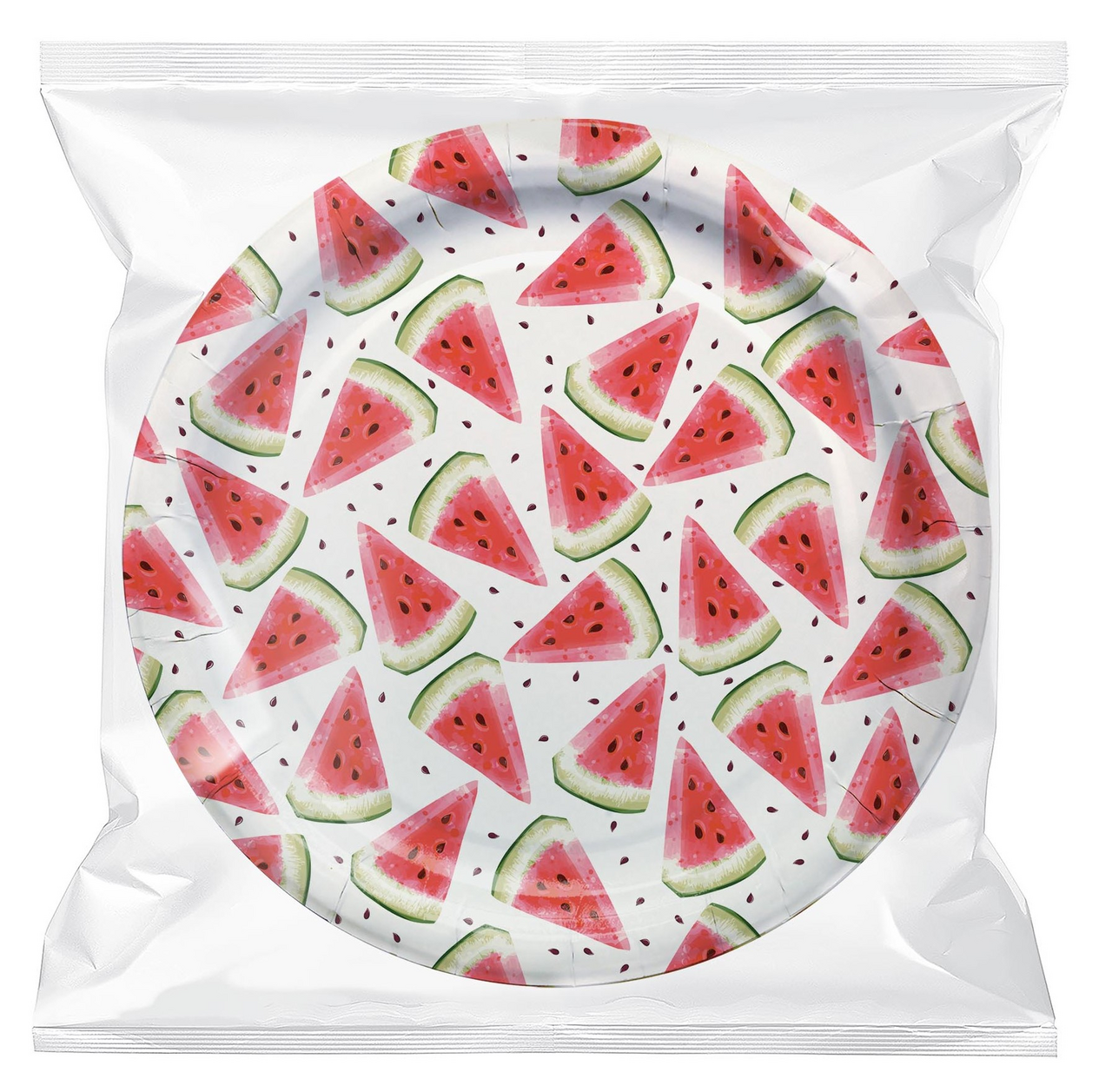 Fine Life Тарелка бумажная арбузы 25шт, 23см