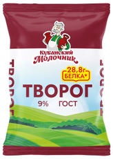 Творог Кубанский молочник 9%, 180г