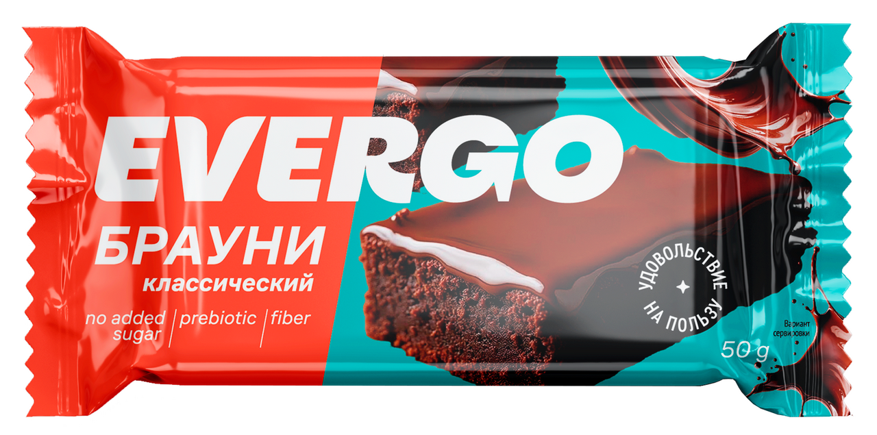 Пирожное протеиновое Evergo брауни классический, 50г