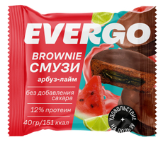 Пирожное протеиновое Evergo брауни смузи арбуз с лаймом, 40г