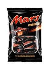 Батончик Mars Minis шоколадный с нугой и карамелью, 182г