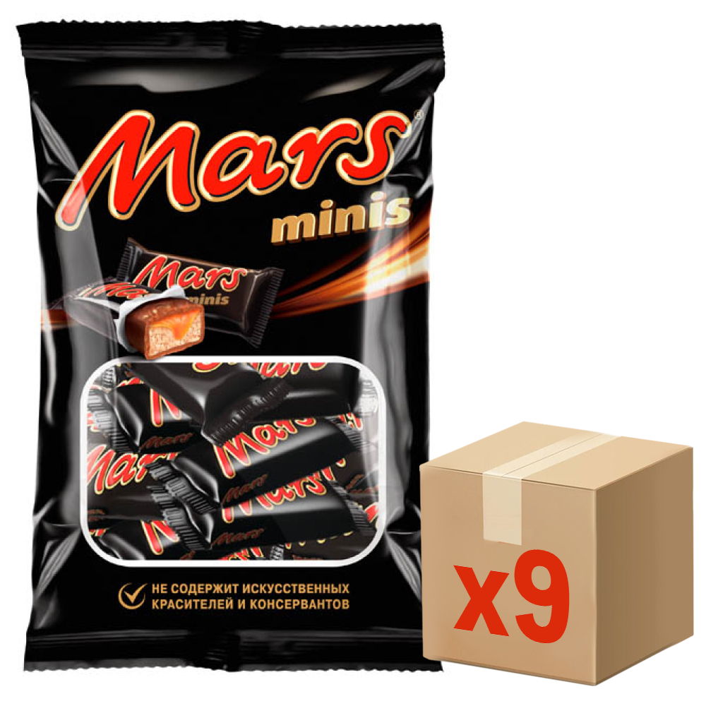 Конфеты шоколадные Mars Minis, 182г x 9 шт