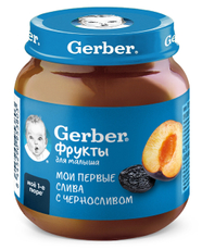 Пюре фруктовое детское Gerber слива и чернослив, 125г
