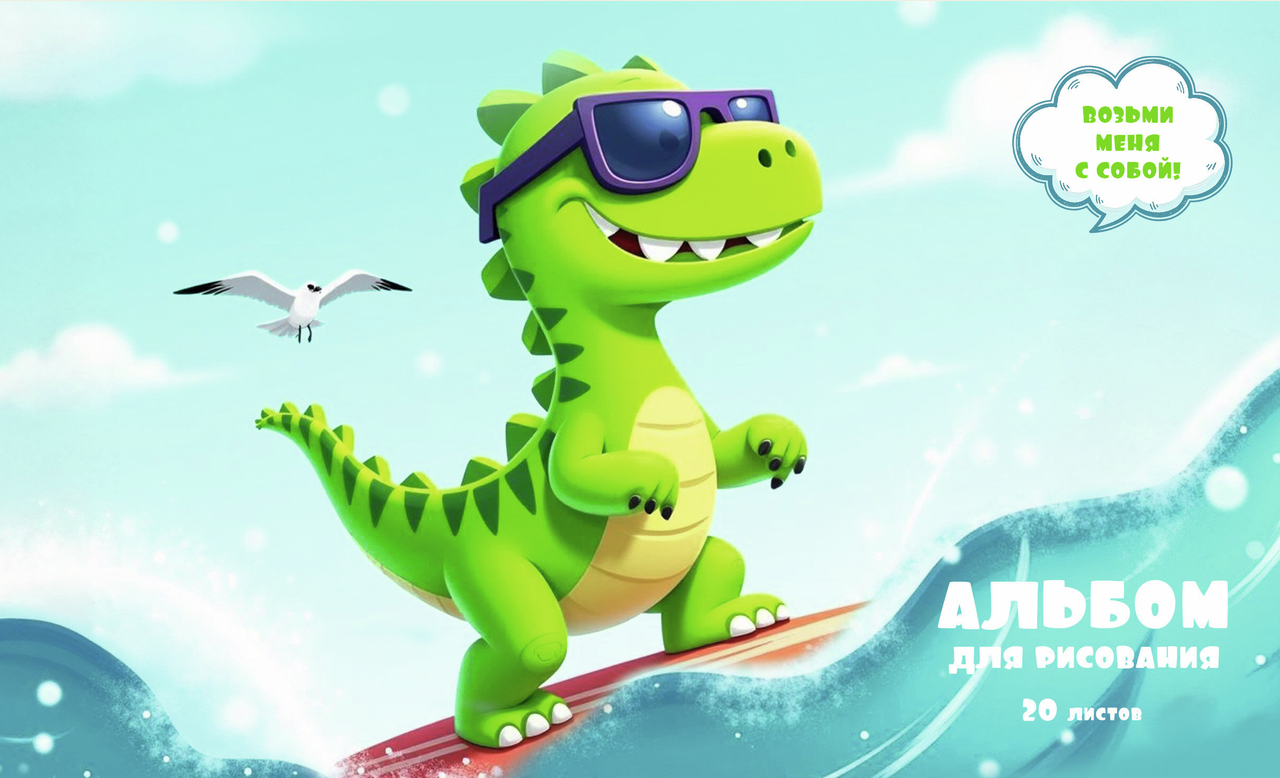 Альбом для рисования Listoff Поймай волну А5, 20л