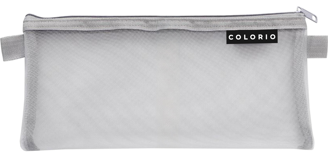 Пенал-косметичка Colorio на молнии серая ветка 1 отделение