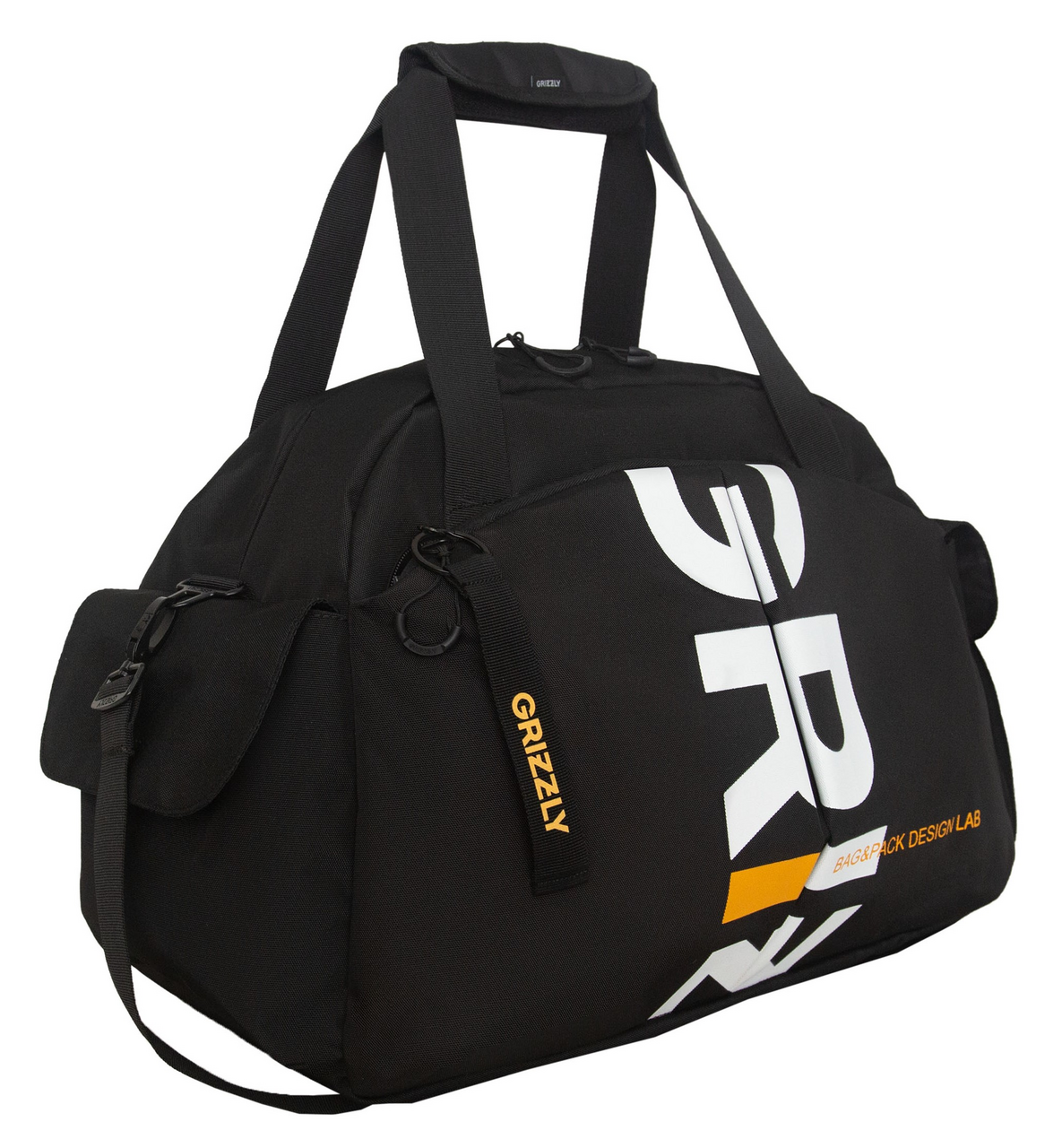 Сумка дорожная Grizzly черный и фосфор 4/2 TD-699